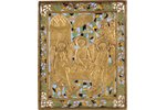 icon, Holy Trinity, copper alloy, 5-color enamel, Russia, the 2nd half of the 19th cent., 21.3 x 17....