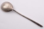 spoon, silver, 84 standard, 21.25 g, engraving, 13.7 cm, 1908-1917, Moscow, Russia...