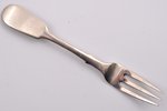 lemon fork, silver, 84 standard, 9.35 g, 10 cm, 1875, Riga, Russia...