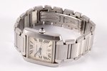 rokas pulkstenis, "Cartier" Tank, Šveice, 2000-šie gadi, tērauds, 97.95 g., Ø (aproce) 5.5 cm, (cipa...