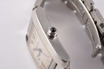 wristwatch, "Cartier" Tank, Switzerland, 2000ies, steel, 97.95 g., Ø (bracelet) 5.5 cm, (dial) 20 x...