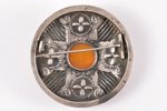 a brooch, sakta, silver, 830 standard, 23.85 g., the item's dimensions Ø 5.8 cm, amber, the 20-30tie...