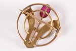 a brooch, gold, 585 standard, 5.30 g., the item's dimensions 2.7 x 2.4 cm, the 30ties of 20th cent.,...