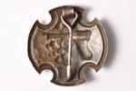badge, Army expert-shooter (gun shooting), silver, Latvia, 20-30ies of 20th cent., 31.6 x 31.6 mm, 6...