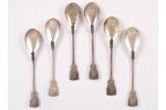 set of 6 spoons, silver, 875 standart, the 30ties of 20th cent., 86.20 g, Latvia, 11.9 cm...