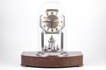 table clock, with glass dome, Art Deco, Latvia, the 20-30ties of 20th cent., wood, metal, 32 x 30 cm...