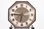 table clock, with glass dome, Art Deco, Latvia, the 20-30ties of 20th cent., wood, metal, 32 x 30 cm...
