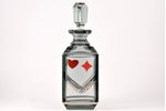 carafe with 6 beakers, "Playing card suits", Art Deco, the 20ties of 20th cent., (carafe, with stopp...