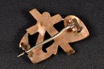 a brooch, Faith, hope, love, metal, gilding, 2.15 g., the item's dimensions 2.2 x 2.8 cm...
