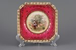 dekoratīvs šķīvis, Gans un gane, porcelāns, Gardnera porcelāna rūpnīca, Krievijas impērija, ~1880 g....