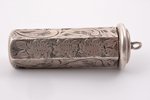 lipstick case, silver, 835 standard, 20 g, (item), engraving, 5.1 x 1.8 x 1.8 cm, the 1st half of th...