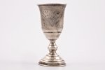 little glass, silver, 84 standard, 36.55 g, engraving, 8.6 cm, 1888, Kiev, Russia...