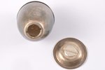 set for spices, silver, 916 standard, 155.8 g, (4.90+26.55+25.90+34.75+63.05), enamel, (tray) Ø 11.4...