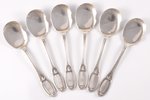 set of 6 ice cream spoons, silver, 950 standart, 1891-1912, 150.80 g, Louis Ravinet & Charles Denfer...