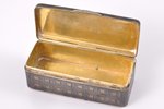 snuff-box, silver, 84 standard, 70.45 g, engraving, niello enamel, gilding, 7 x 3 x 2.5 cm, 1863, Mo...
