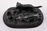 inkstand, Dogs at partridge, cast iron, 11.6 x 22 x 12.7 cm, weight 2050 g., USSR, Kasli, 1958...