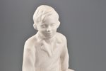 figurine, Boy on the horse, bisque, Riga (Latvia), USSR, sculpture's work, Riga porcelain factory, t...