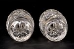 a vase, silver, 2 vases, crystal, 875 standard, h = 7.8 cm, the 20ties of 20th cent., Latvia...