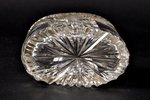 cigarette tray, silver, crystal, 875 standard, h = 6.2 cm, the 30ties of 20th cent., Latvia...