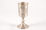little glass, silver, 84 standard, 38.65 g, engraving, 8 cm, Iganty Sazikov's firm "Sazikov", 1889,...