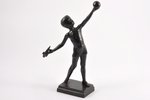 figurine, Young astronaut - dreamer, cast iron, 20.5 cm, weight 554.95 g., USSR, Kasli, 1961...
