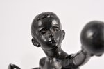 figurine, Young astronaut - dreamer, cast iron, 20.5 cm, weight 554.95 g., USSR, Kasli, 1961...