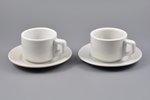 2 tējas pāri, Trešais reihs (Alboth & Kaiser), h (krūzes) 6.3 cm, 6 cm, Ø (apakštasītes) 15.4 cm, 15...