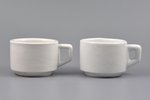 2 tējas pāri, Trešais reihs (Alboth & Kaiser), h (krūzes) 6.3 cm, 6 cm, Ø (apakštasītes) 15.4 cm, 15...
