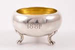 saltcellar, silver, 84 standart, gilding, 1899-1903, 93.20 g, "Grachev Brothers", St. Petersburg, Ru...