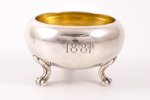 saltcellar, silver, 84 standart, gilding, 1899-1903, 93.20 g, "Grachev Brothers", St. Petersburg, Ru...