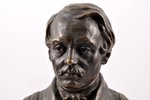 krūšutēls, Ļermontovs, bronza, h = 32,5 (12,8 + 19,7) cm, svars 2500 g., Krievijas impērija, K.F.Ver...