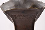 krūšutēls, Ļermontovs, bronza, h = 32,5 (12,8 + 19,7) cm, svars 2500 g., Krievijas impērija, K.F.Ver...