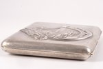 портсигар, серебро, 875 проба, 199.25 г, чеканка, 11 x 8.5 x 1.6 см, 30-е годы 20го века, Латвия...