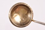 чайная ложка, серебро, из 5-латовой монеты (1931), 875 проба, 40.90 г, 14.4 см, 30-е годы 20го века,...