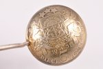чайная ложка, серебро, из 5-латовой монеты (1931), 875 проба, 40.90 г, 14.4 см, 30-е годы 20го века,...
