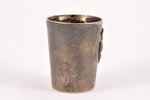 beaker, silver, with a heraldic emblem - Counts’ crown (9 pearls), 84 standard, 31.05 g, 4.3 cm, the...