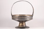 candy-bowl, B. Henneberg, Warszawa, silver plated, glass, Russia, Congress Poland, the border of the...