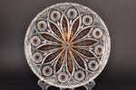 plate, two-color crystal, Germany, the 30ties of 20th cent., Ø 29 cm...