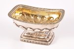 saltcellar, silver, 84 standard, 50.20 g, gilding, 4.2 x 8.2 x 6.1 cm, 1825, St. Petersburg, Russia...