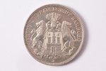 3 marks, 1909, J, Hamburg, silver, Germany, 16.55 g, Ø 33.3 mm, XF, 900 standard...
