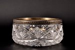 fruit dish, silver, crystal, 875 standard, Ø = 15.8 cm, h = 7.3 cm, the 20ties of 20th cent., Latvia...
