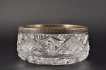 fruit dish, silver, crystal, 875 standard, Ø = 15.8 cm, h = 7.3 cm, the 20ties of 20th cent., Latvia...