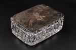 case, silver, crystal, 875 standard, 135.90 g, (silver lid), 14.4 x 10.7 x 5.7 cm, the 20-30ties of...