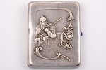 cigarette case, silver, 84 standard, 166.50 g, silver stamping, 11.3 x 9 x 1.5 cm, Ivan Khlebnikov f...