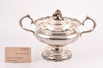 sugar-bowl, silver, 84 standard, 727.25 g, h 16 cm, by Carl Seipel, 1851, St. Petersburg, Russia...