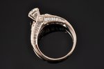 a ring, gold, 750 standart, 6.28 g., the size of the ring 18 mm, brilliant, ~ 1.00 ct, ~0.26 ct, ~0....