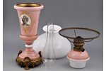 petrolejas lampa, piena stikls, bronza, Vācija, 20. gs. sākums, 71 cm...