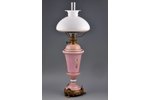 kerosene lamp, milk glass, bronze, Germany, the beginning of the 20th cent., 71 cm...