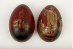 шкатулка, яйцо, фабрика Лукутина, папье-маше, Российская империя, 19-й век, 8 х 5 см...