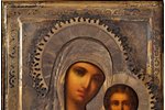 icon, Our Lady of Kazan, in icon case, board, silver, painting, 84 standard, Russia, the end of the...